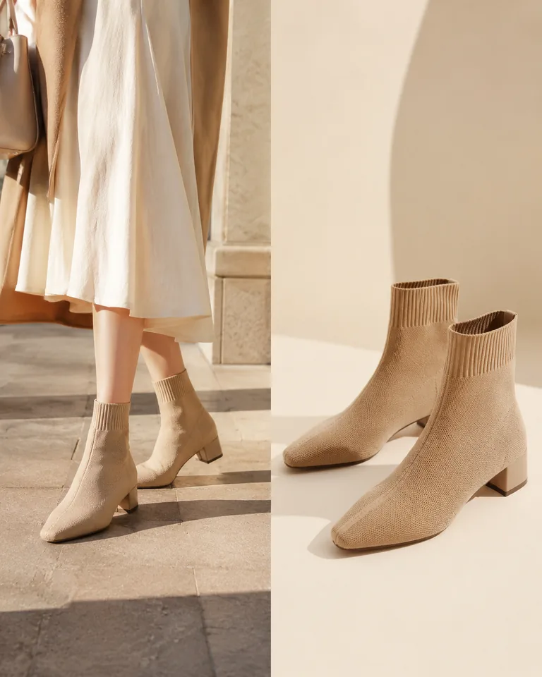 Knit Sock Ankle Boots
