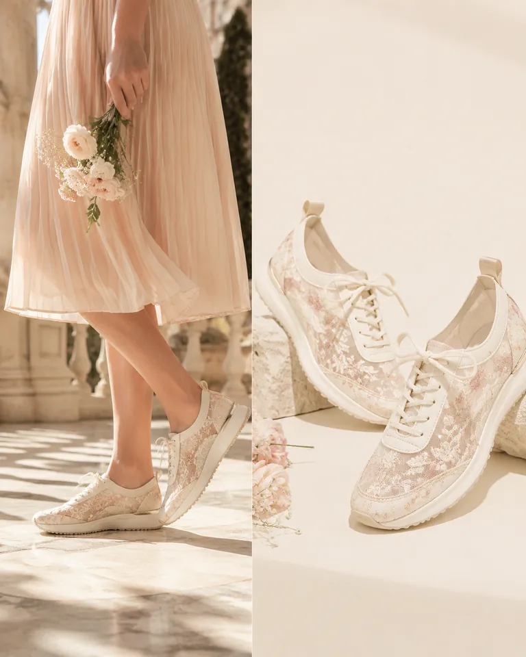 Floral Mesh Sneakerinas