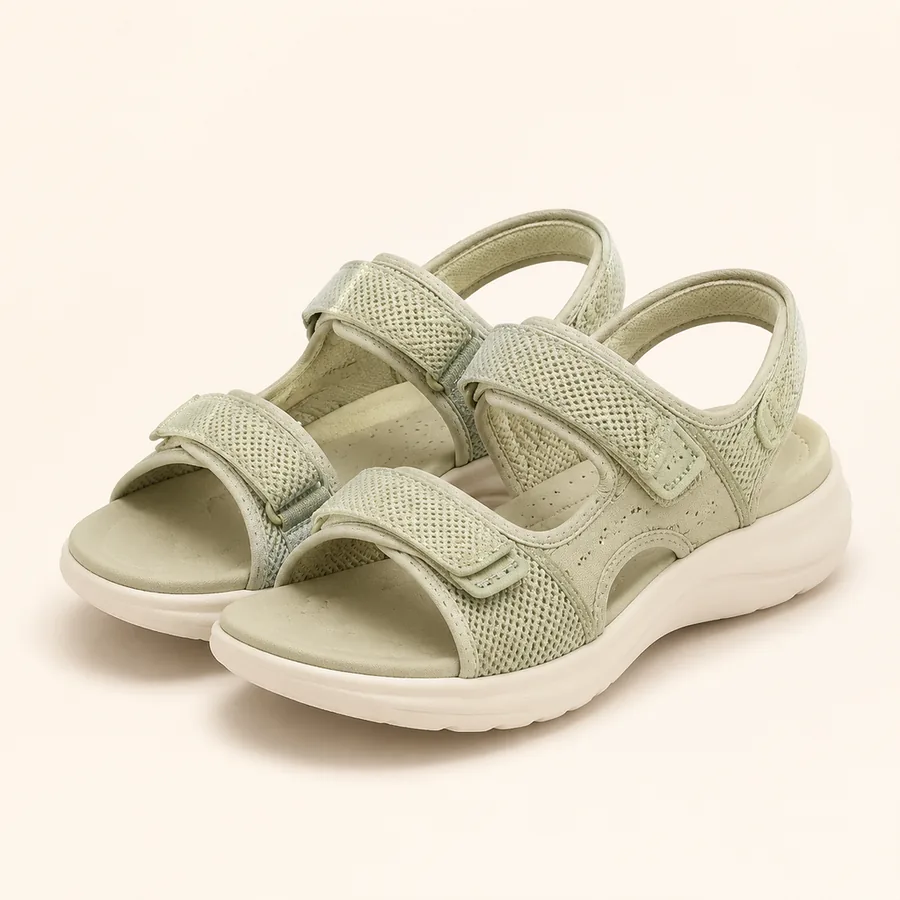 Square-Toe Mesh Sandals